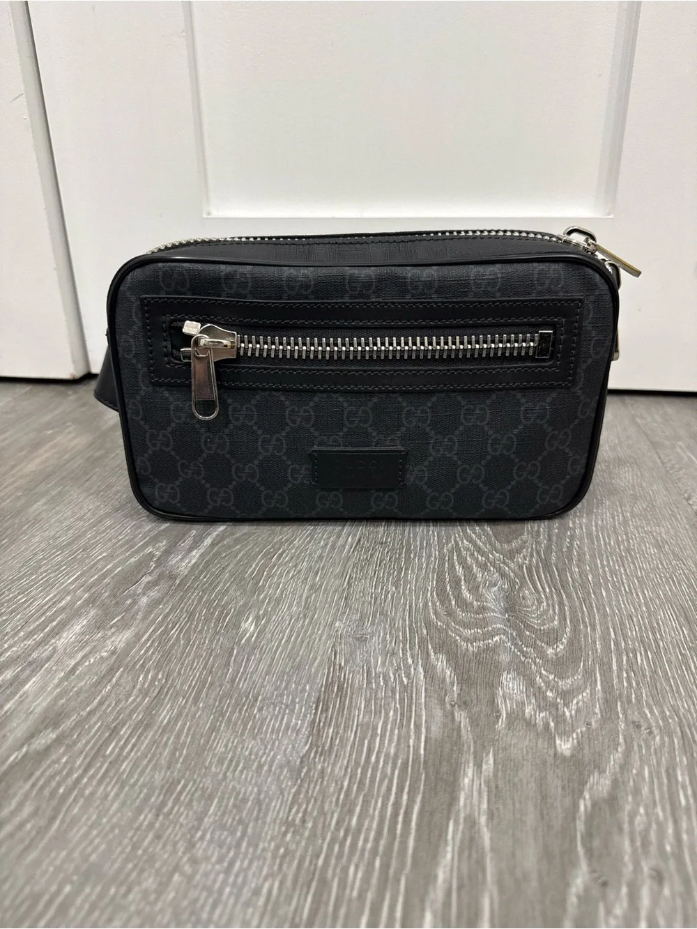 Gucci Black GG Supreme Canvas Toiletry Pouch